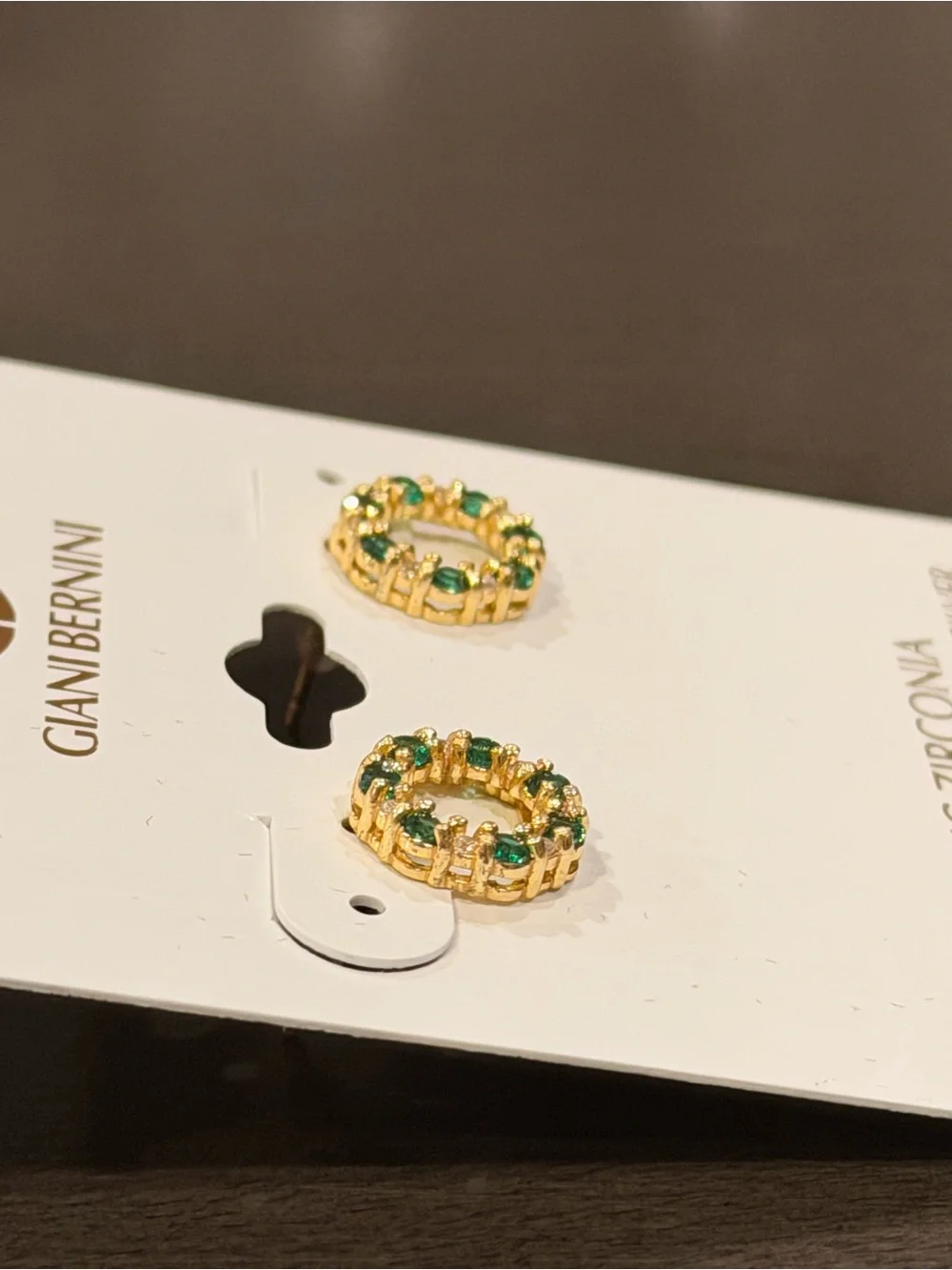 Giani Bernini Lab-Grown Green Quartz & Cubic Zirconia Circle Stud Earrings